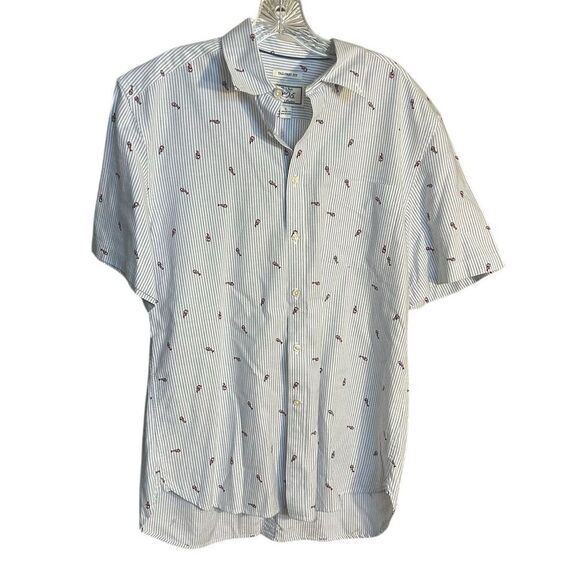 Joseph A. Bank Men's Lobster Print Button-Up Shirt Blue Size L - Picture 1 of 8